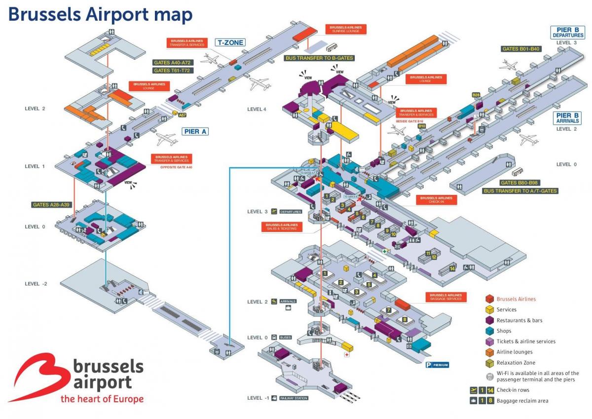 Аэропорт Брюссель карте