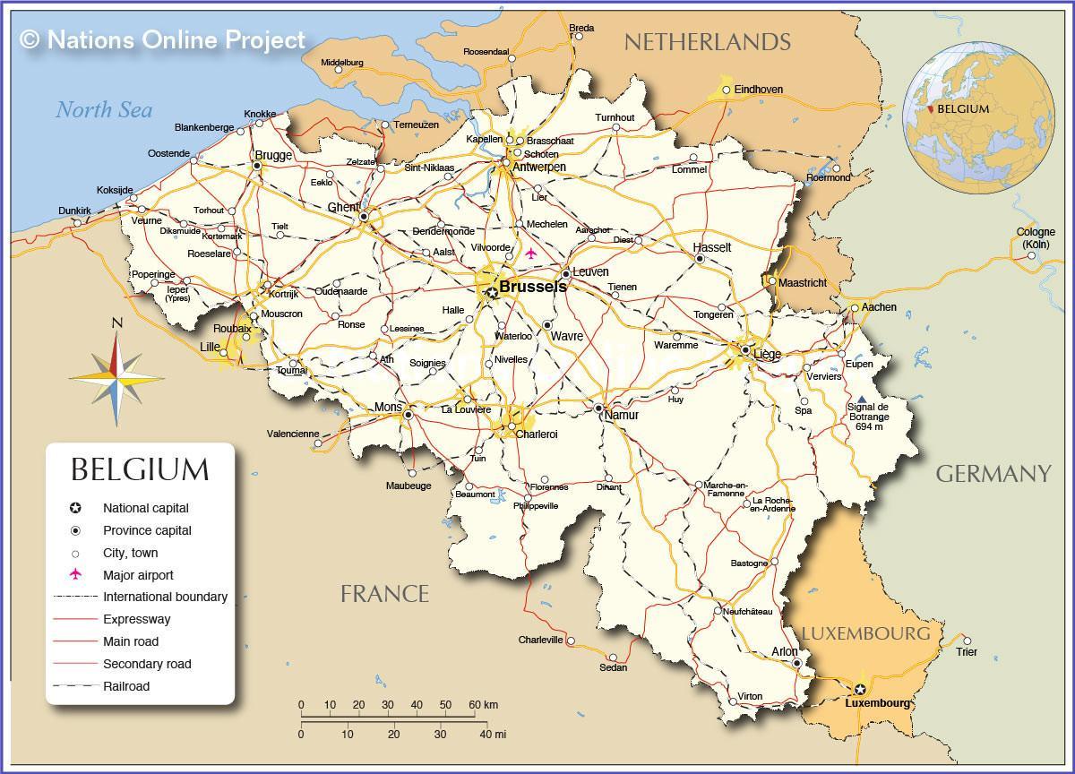 карта Брюсселя стране