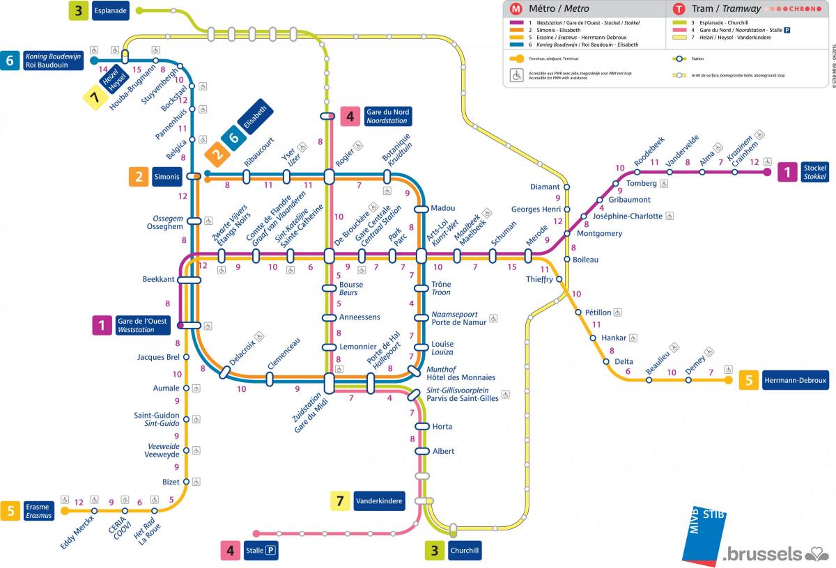 карта метро Брюсселя