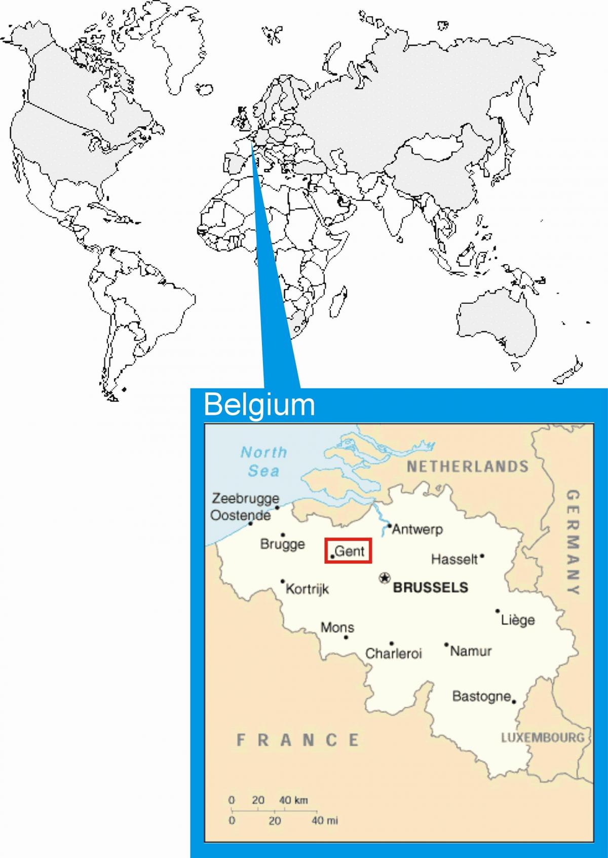 Брюссель карте в мире