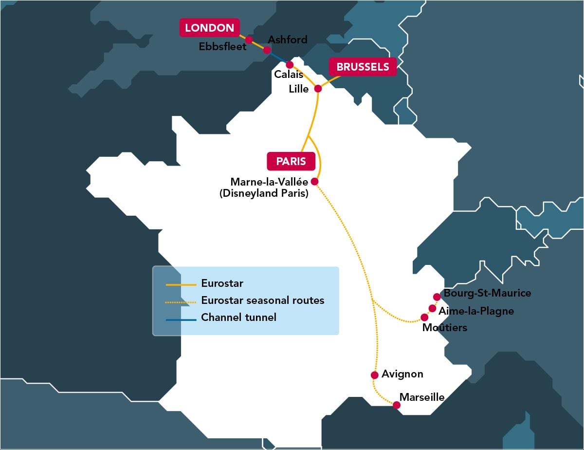 карта Брюссель eurostar