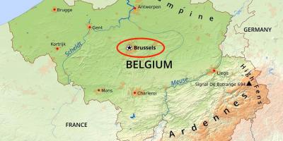 Брюссель географической карте